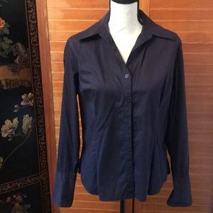 H&M M navy fitted button-down shirt